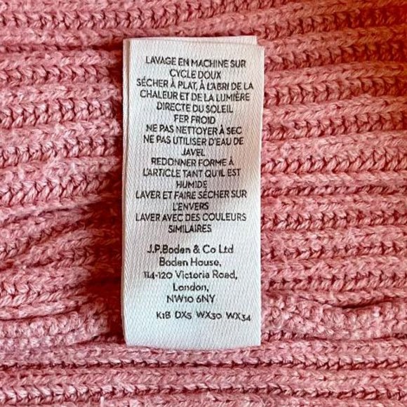 Mini Boden Girls' Chevron Striped Chalky Pink Rib-Knit Sweater - Picture 7 of 7